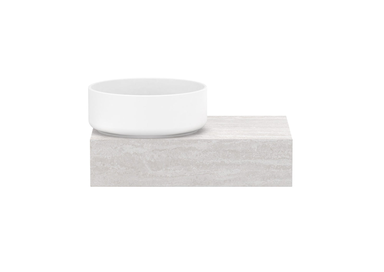 ADP Michel Mini Wall Hung Vanity left offset bowl, front view