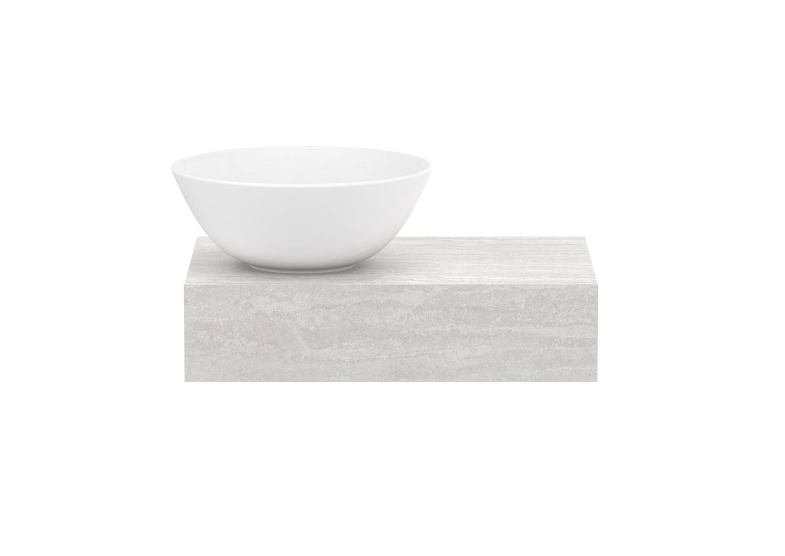 ADP Michel Mini Wall Hung Vanity left offset bowl, front view