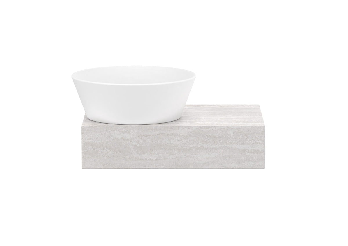 ADP Michel Mini Wall Hung Vanity left offset bowl, front view
