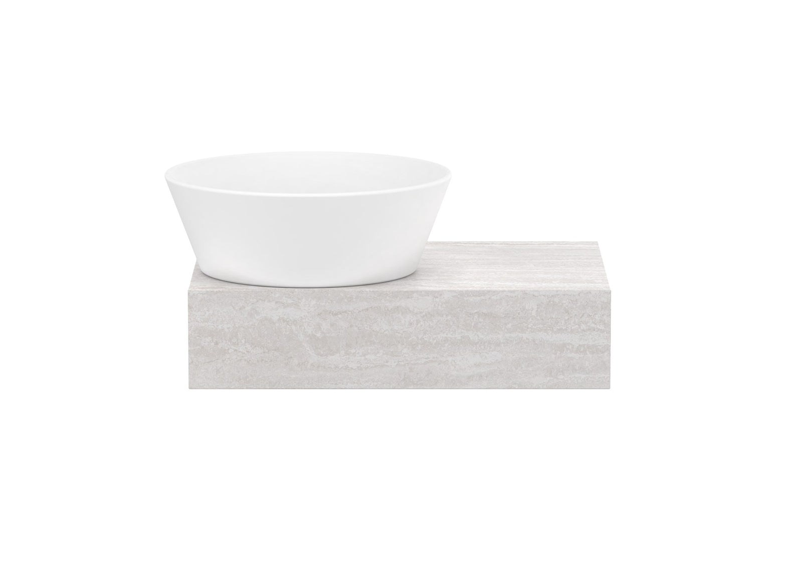 ADP Michel Mini Wall Hung Vanity left offset bowl, front view