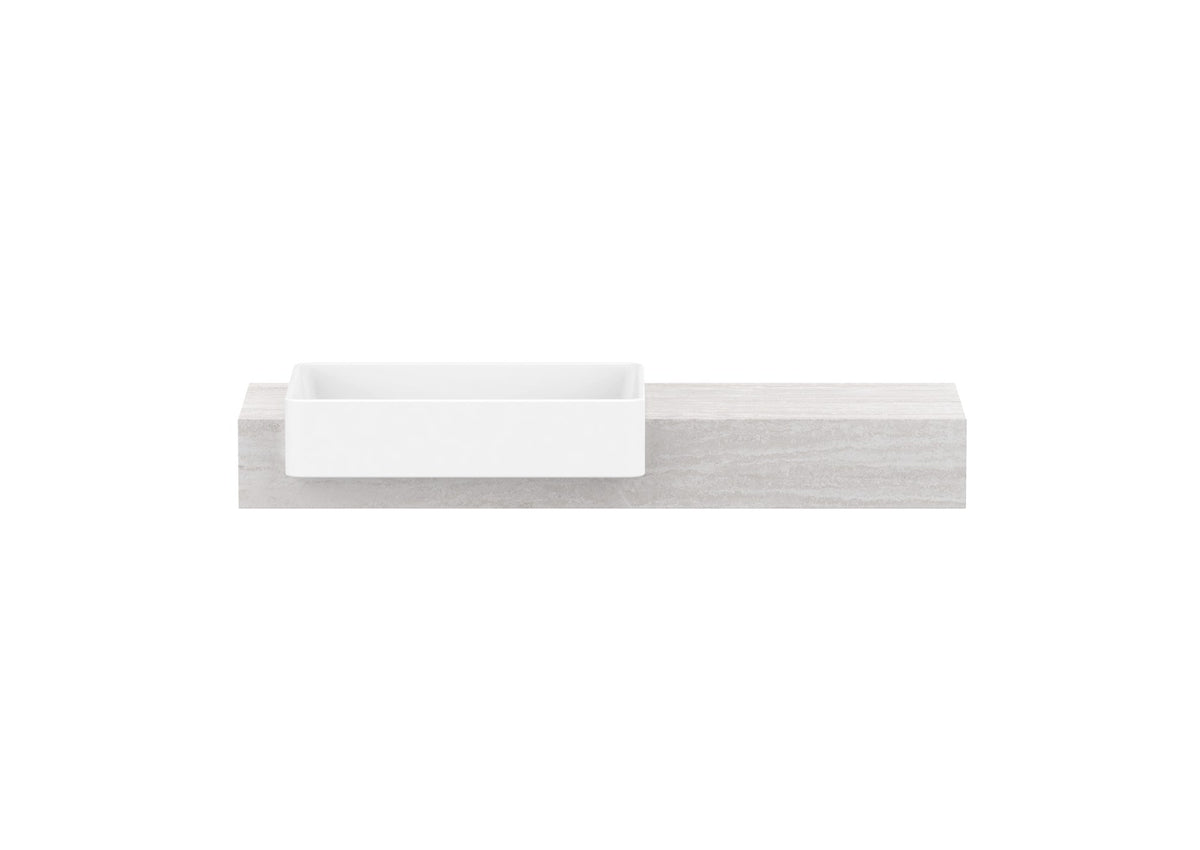 ADP Michel Semi-Recessed Wall Hung Vanity 1200mm left offset bowl, front view