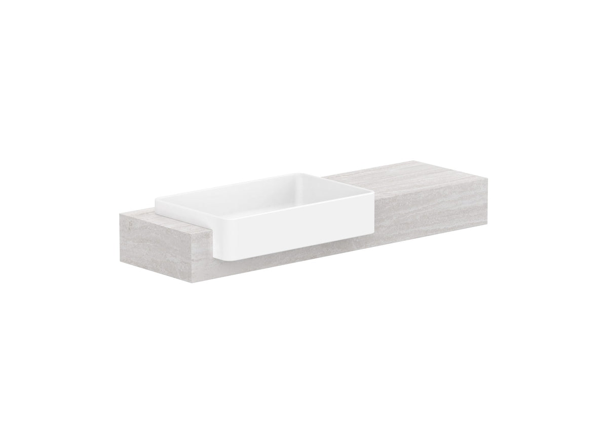 ADP Michel Semi-Recessed Wall Hung Vanity 1200mm left offset bowl