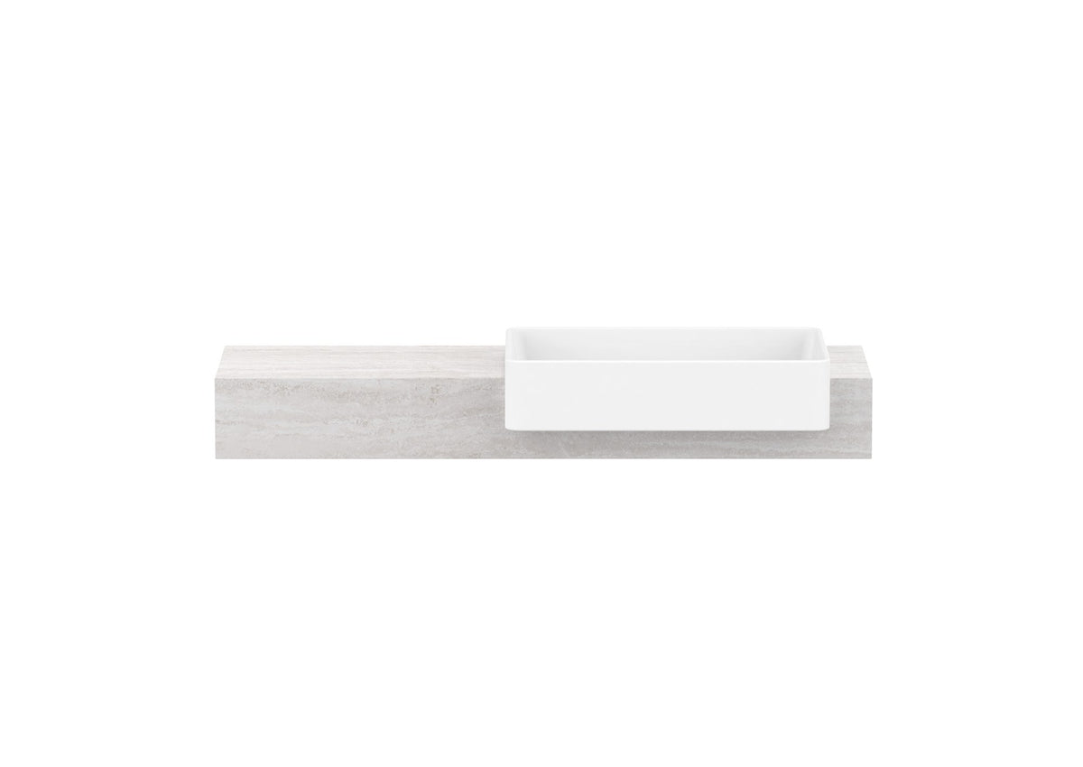 ADP Michel Semi-Recessed Wall Hung Vanity 1200mm right offset bowl, front view