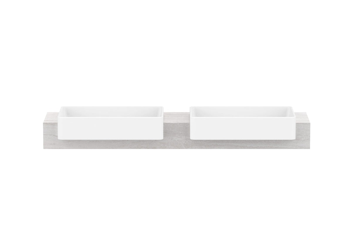 ADP Michel Semi-Recessed Wall Hung Vanity 1500mm double bowl, front view