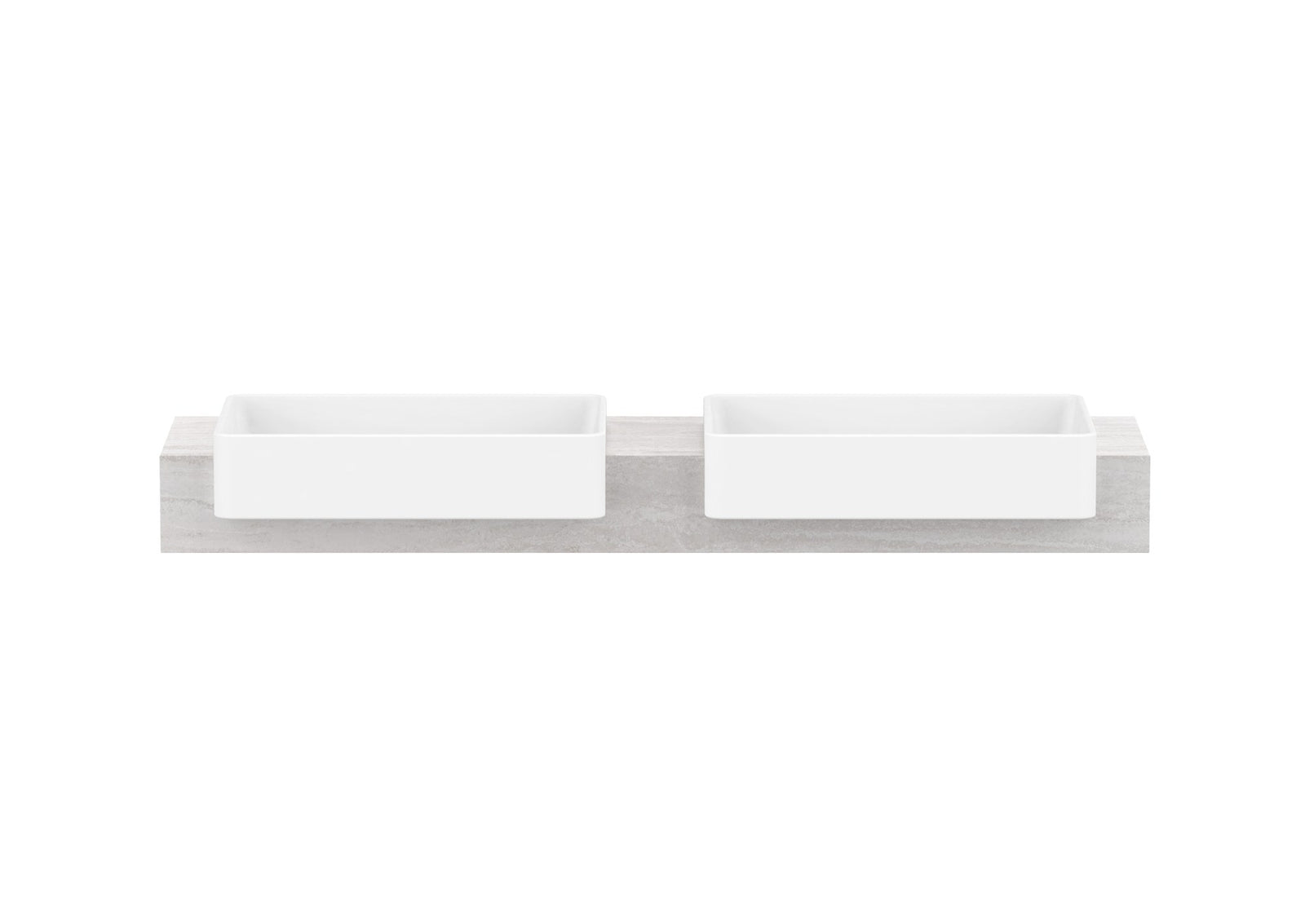 ADP Michel Semi-Recessed Wall Hung Vanity 1500mm double bowl, front view