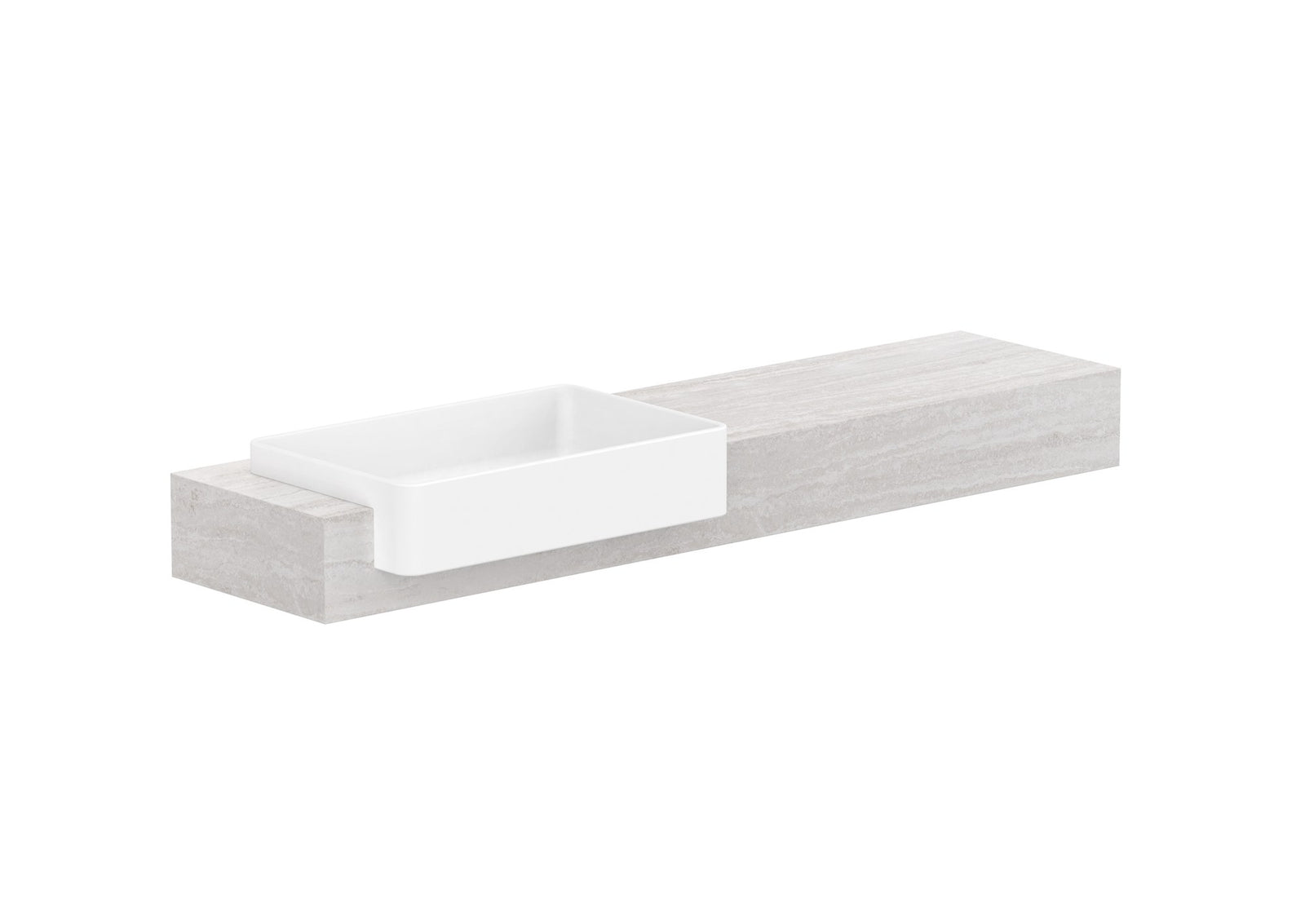 ADP Michel Semi-Recessed Wall Hung Vanity 1500mm left offset bowl