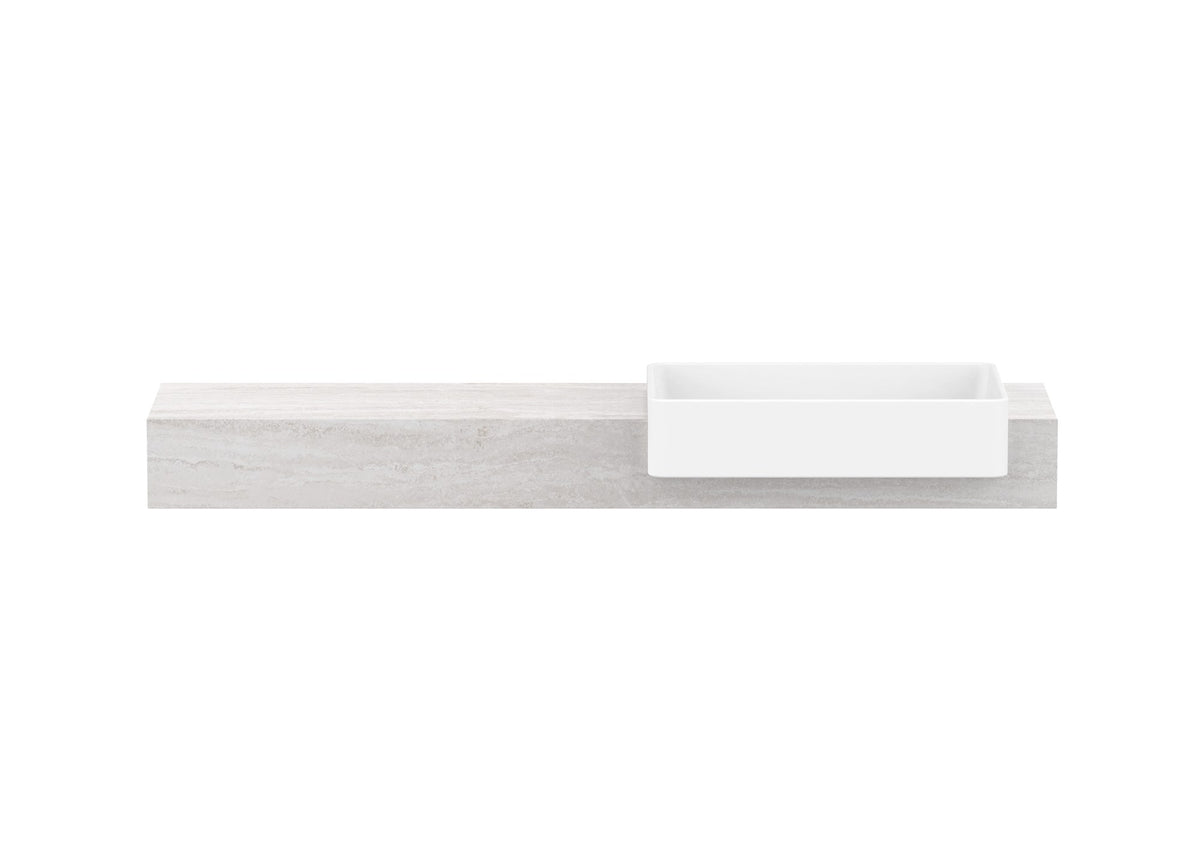 ADP Michel Semi-Recessed Wall Hung Vanity 1500mm right offset bowl, front view