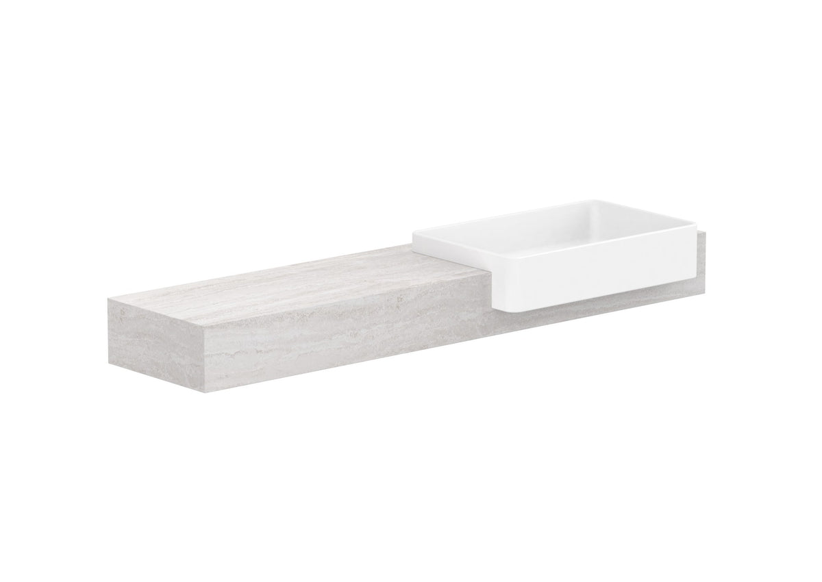 ADP Michel Semi-Recessed Wall Hung Vanity 1500mm right offset bowl