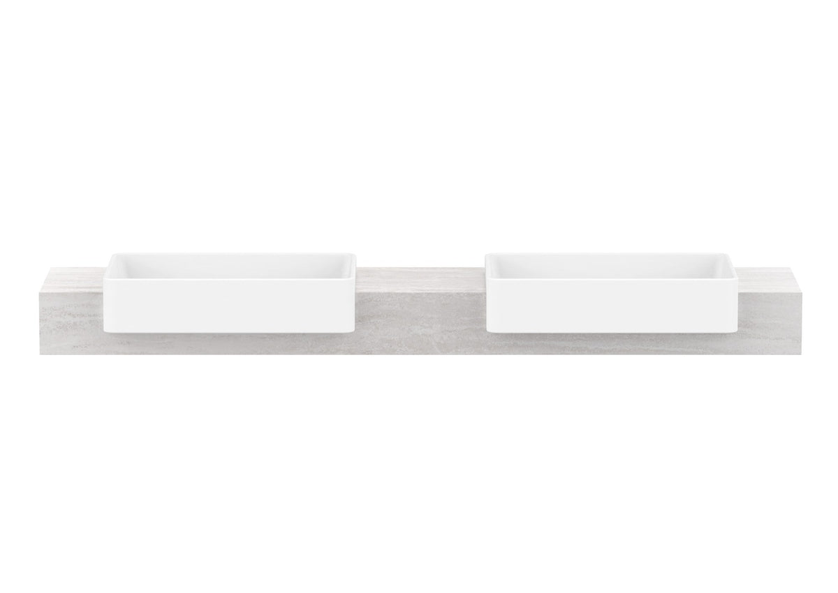 ADP Michel Semi-Recessed Wall Hung Vanity 1800mm double bowl, front view