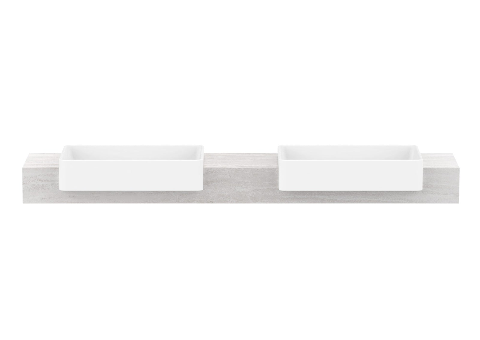 ADP Michel Semi-Recessed Wall Hung Vanity 1800mm double bowl, front view