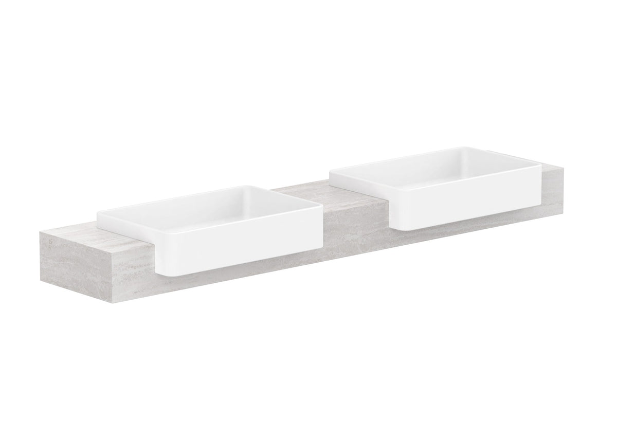 ADP Michel Semi-Recessed Wall Hung Vanity 1800mm double bowl
