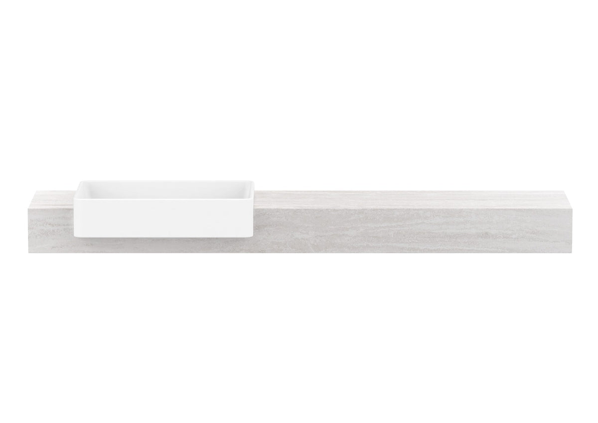 ADP Michel Semi-Recessed Wall Hung Vanity 1800mm left offset bowl, front view