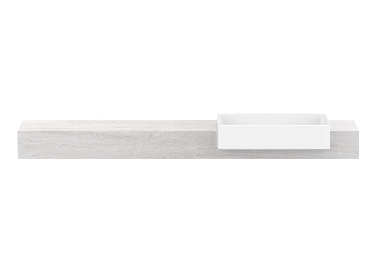 ADP Michel Semi-Recessed Wall Hung Vanity 1800mm right offset bowl, front view