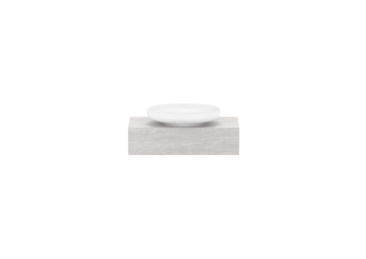 ADP Michel Semi-Recessed Wall Hung Vanity 600mm centre bowl, front view