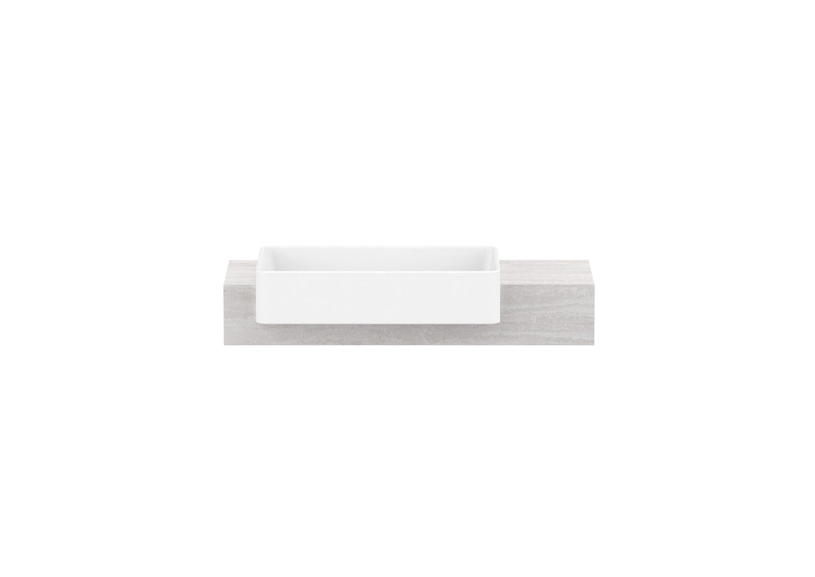 ADP Michel Semi-Recessed Wall Hung Vanity 900mm left offset bowl, front view