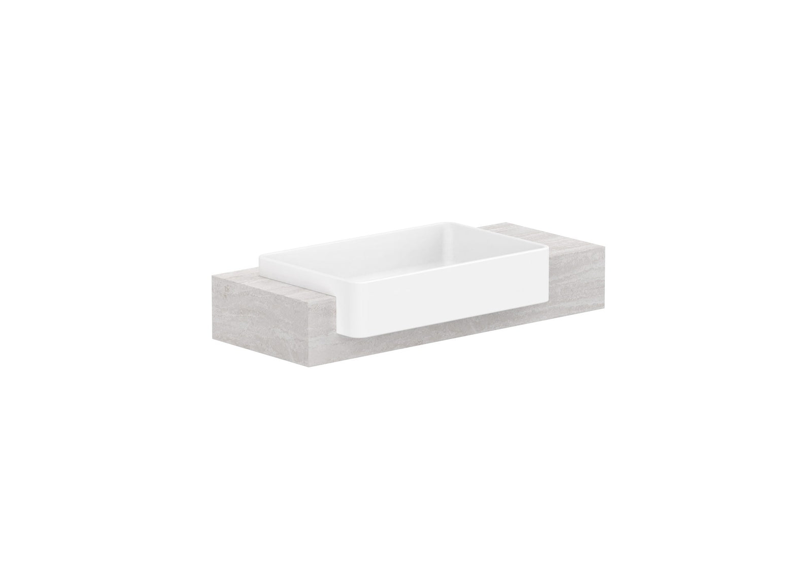 ADP Michel Semi-Recessed Wall Hung Vanity 900mm left offset bowl