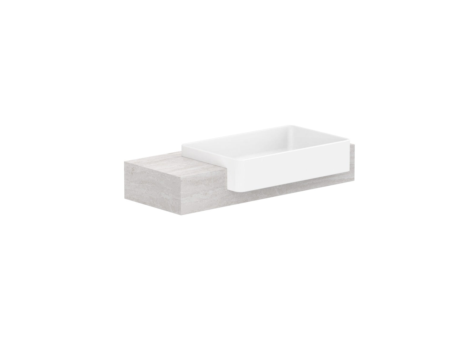 ADP Michel Semi-Recessed Wall Hung Vanity 900mm right offset bowl