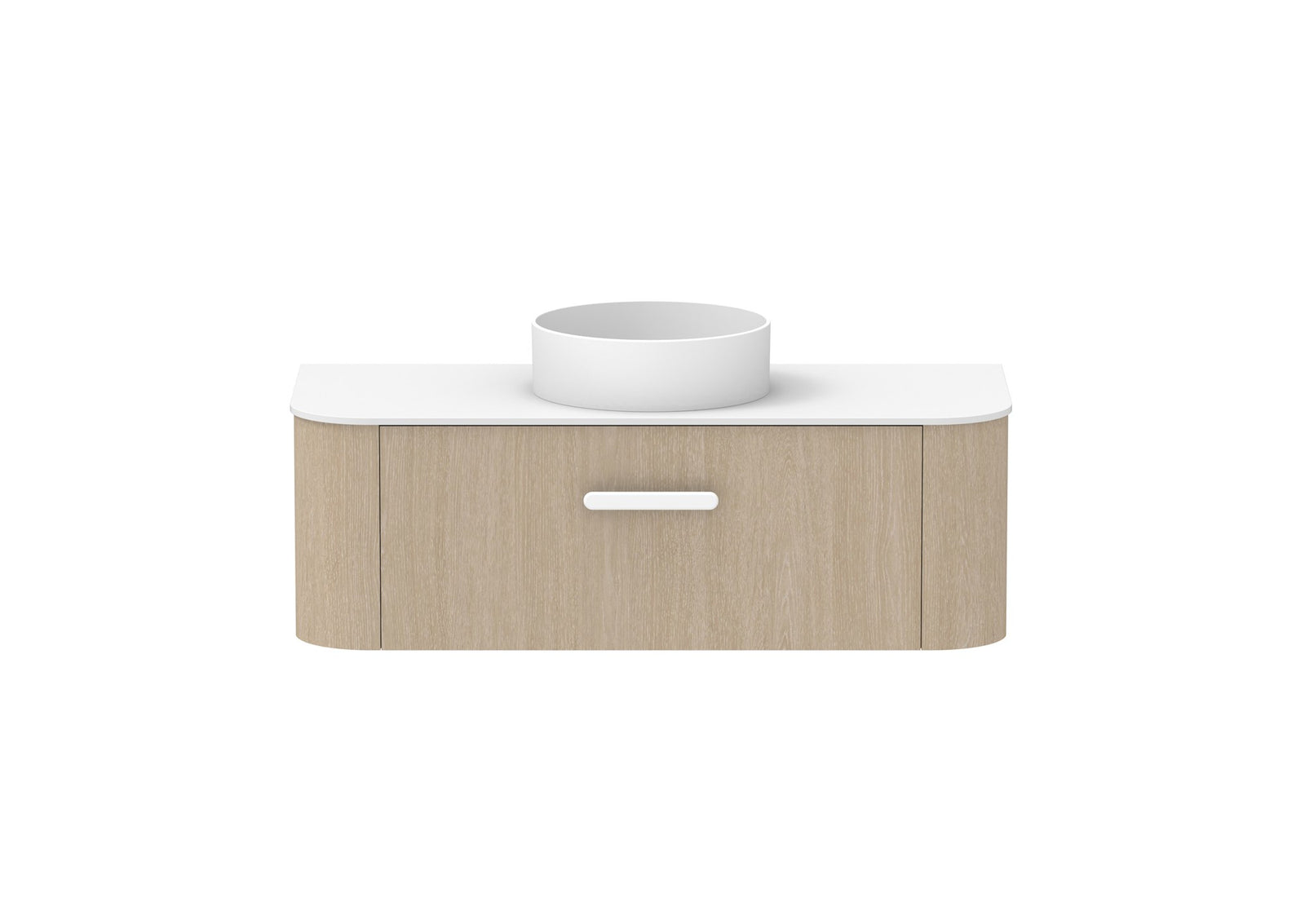 ADP Surry Wall Hung Vanity 1200mm centre bowl in Coastal Oak, front view