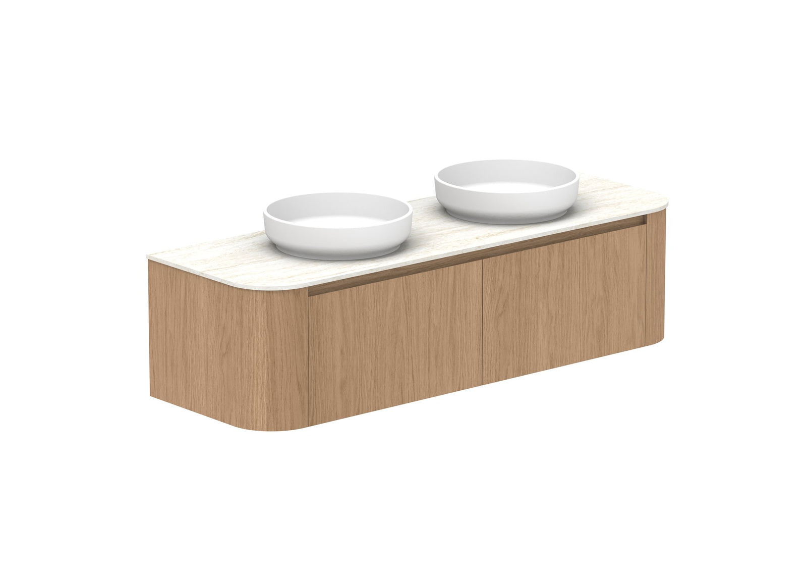 ADP Surry Wall Hung Vanity 1500mm double bowl in Boston Oak