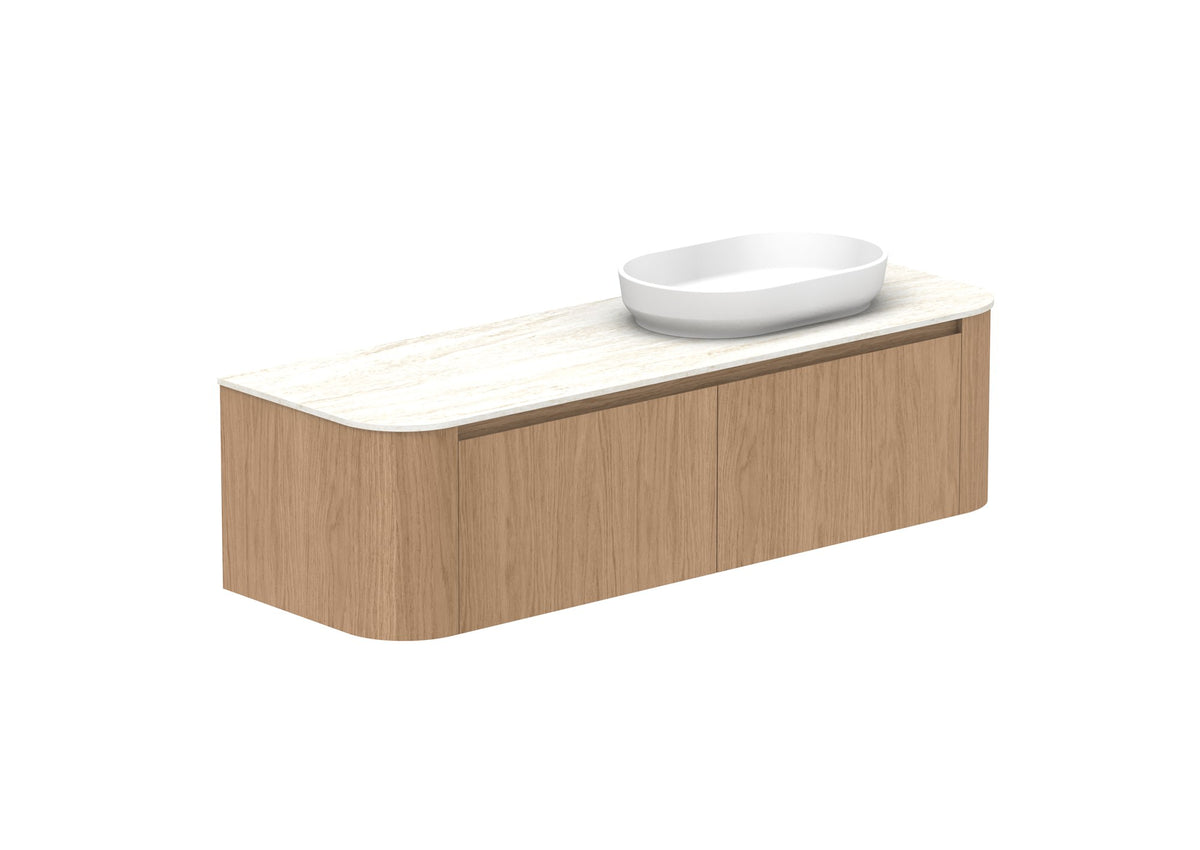 ADP Surry Wall Hung Vanity 1500mm right offset bowl in Boston Oak