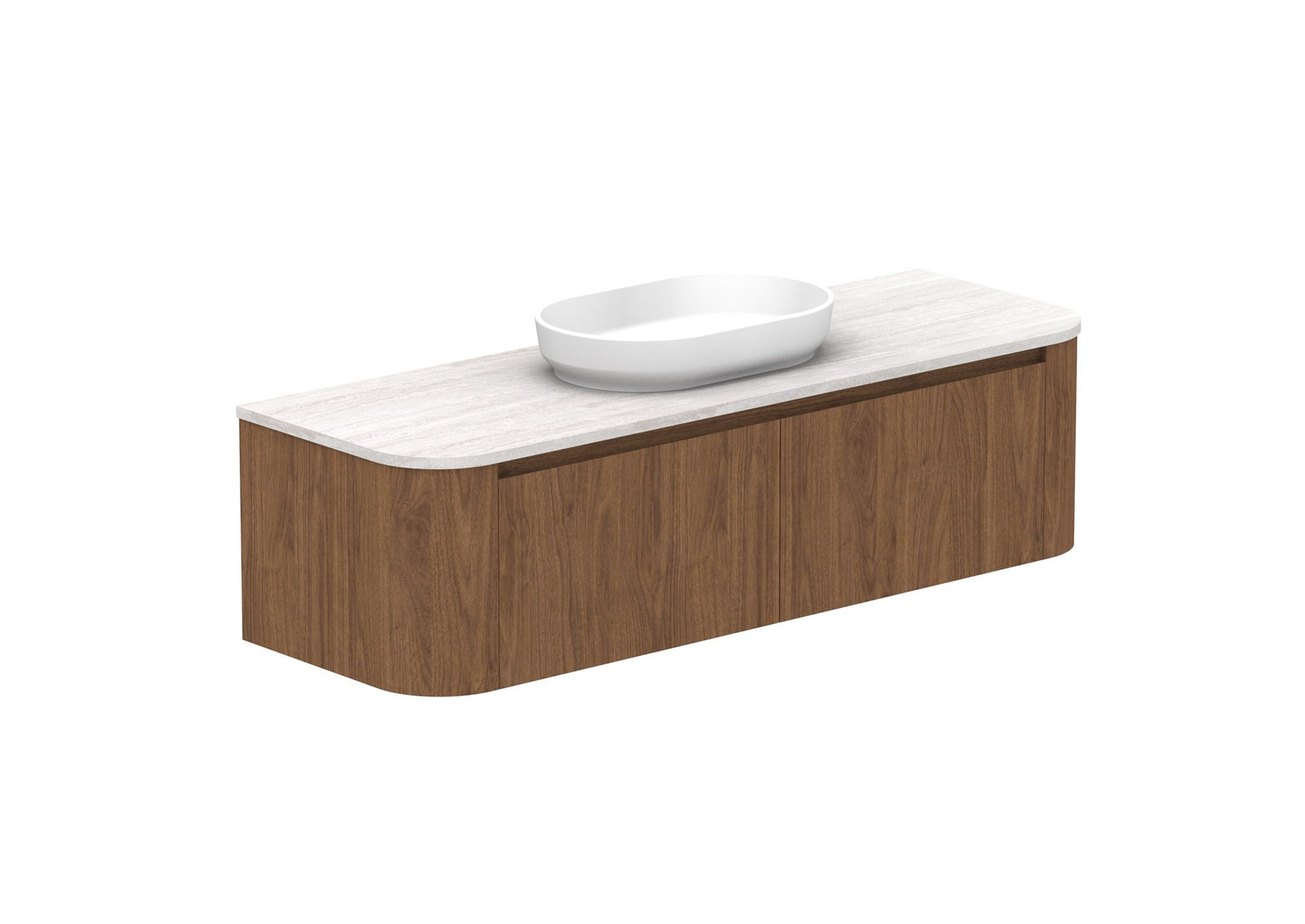 ADP Surry Wall Hung Vanity 1500mm centre bowl in Florentine Walnut