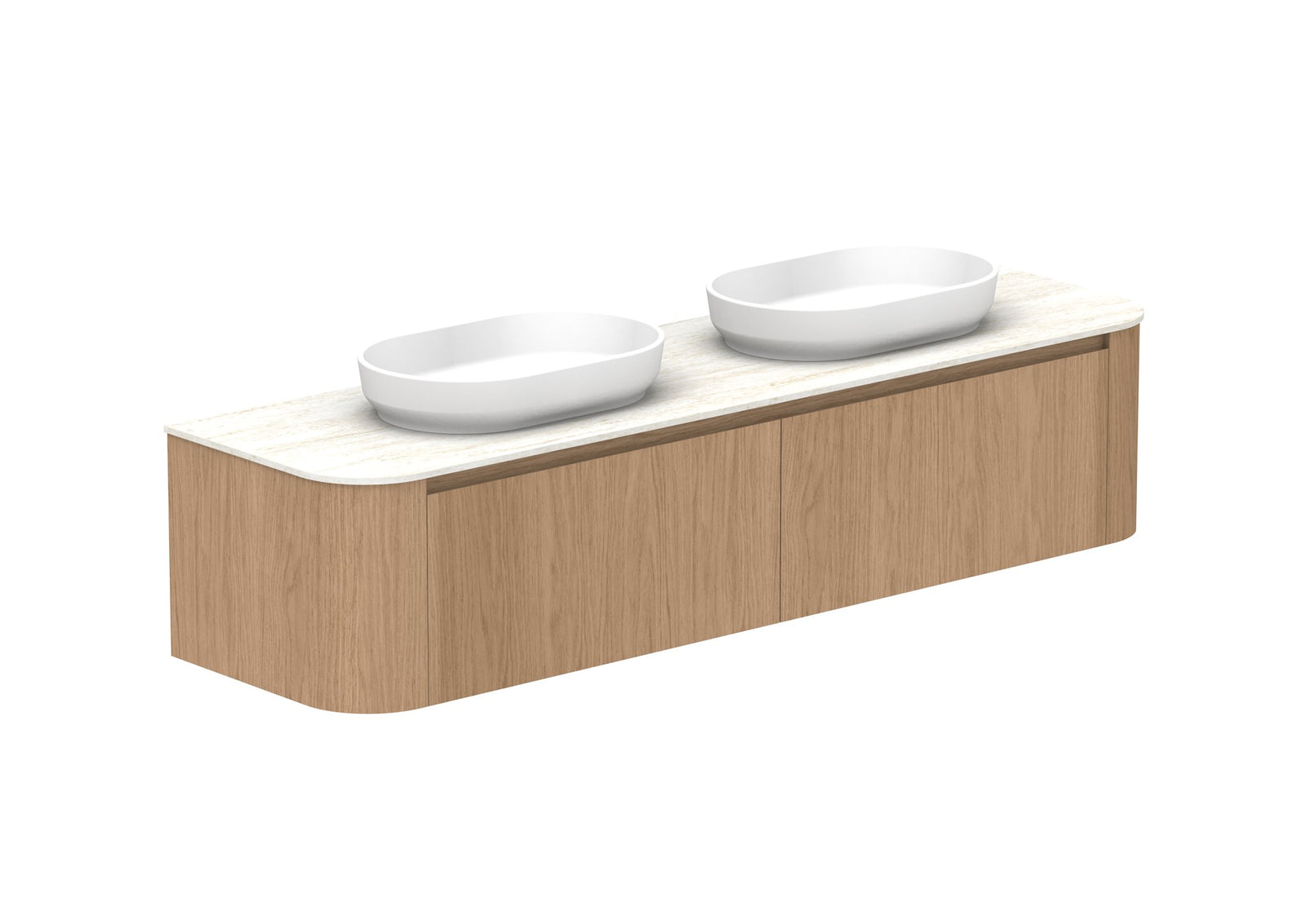 ADP Surry Wall Hung Vanity 1800mm double bowl in Boston Oak