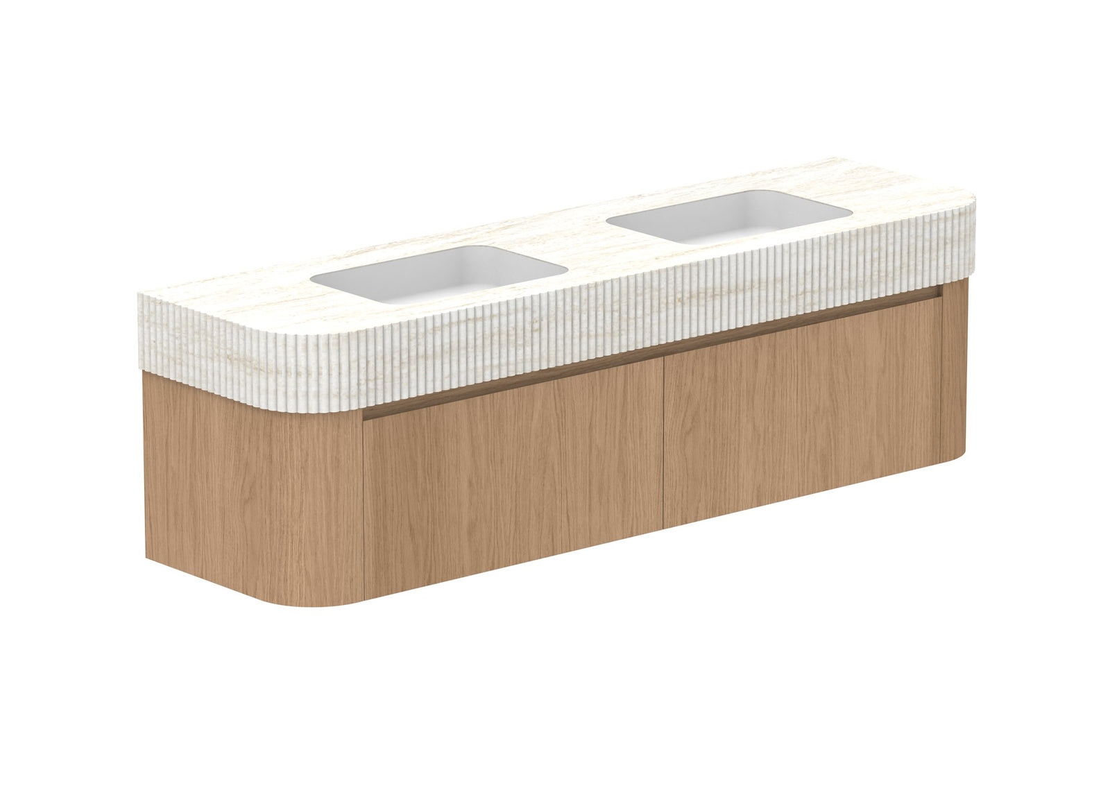 ADP Surry Wall Hung Vanity 1800mm double bowl in Boston Oak, Imperial top