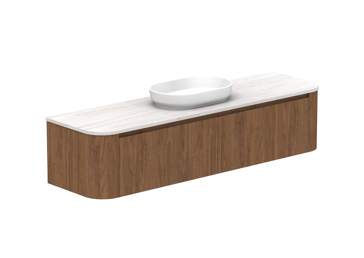 ADP Surry Wall Hung Vanity 1800mm centre bowl in Florentine Walnut