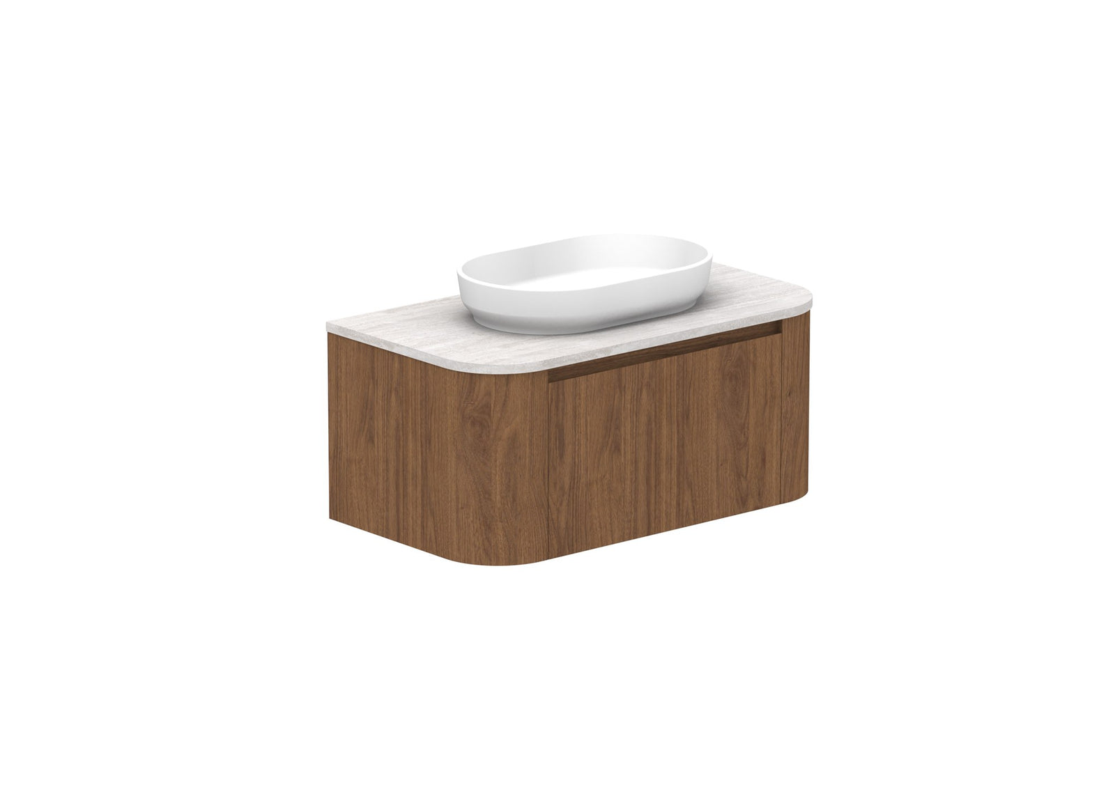ADP Surry Wall Hung Vanity 900mm centre bowl in Florentine Walnut