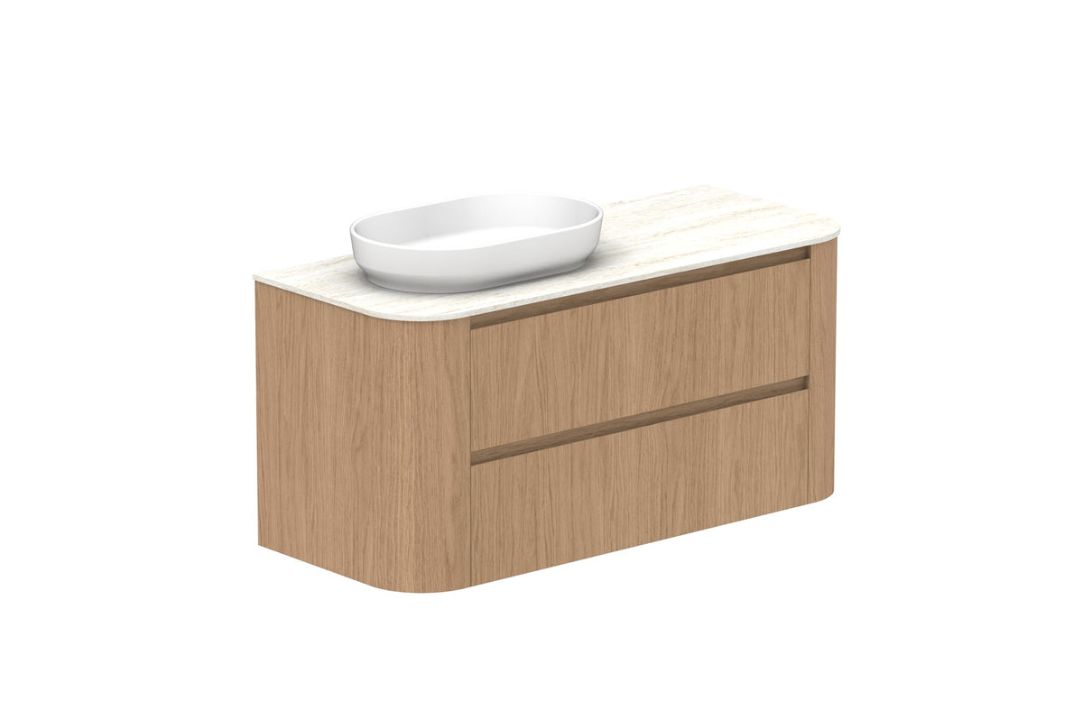 ADP Thea Wall Hung Vanity 1200mm left offset bowl in Boston Oak