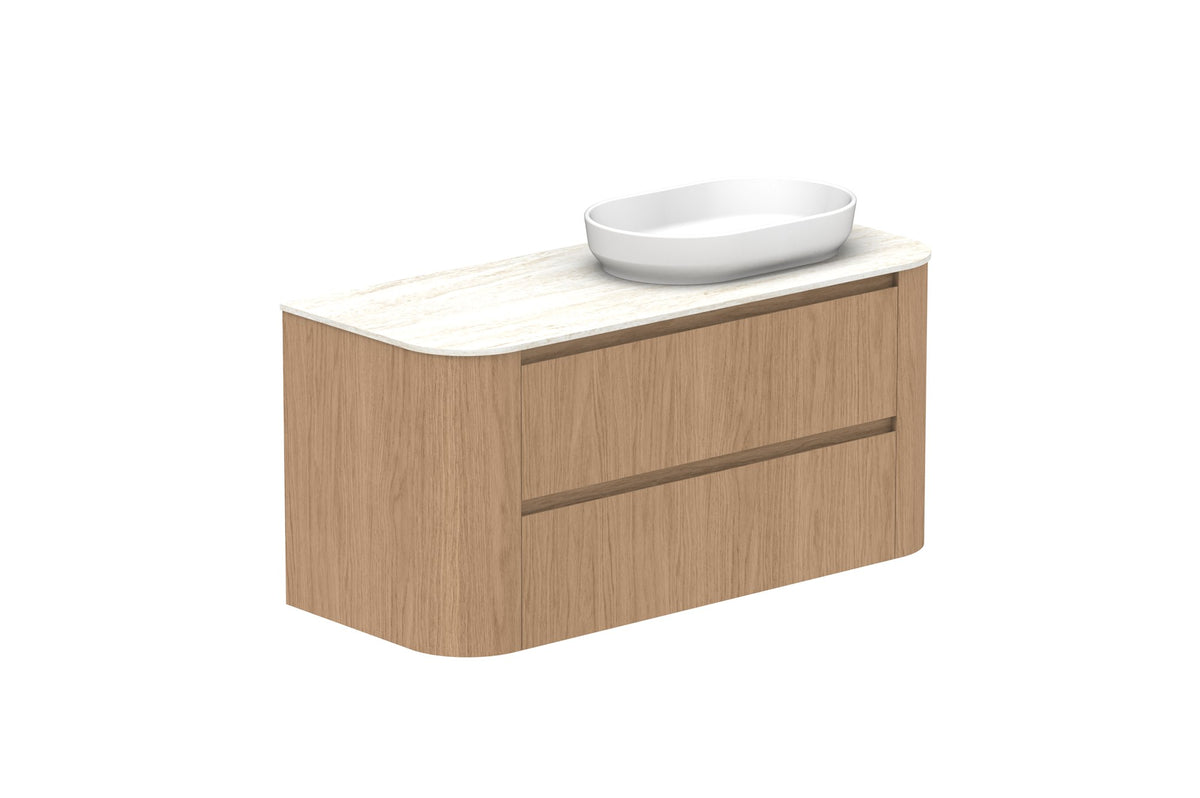 ADP Thea Wall Hung Vanity 1200mm right offset bowl in Boston Oak