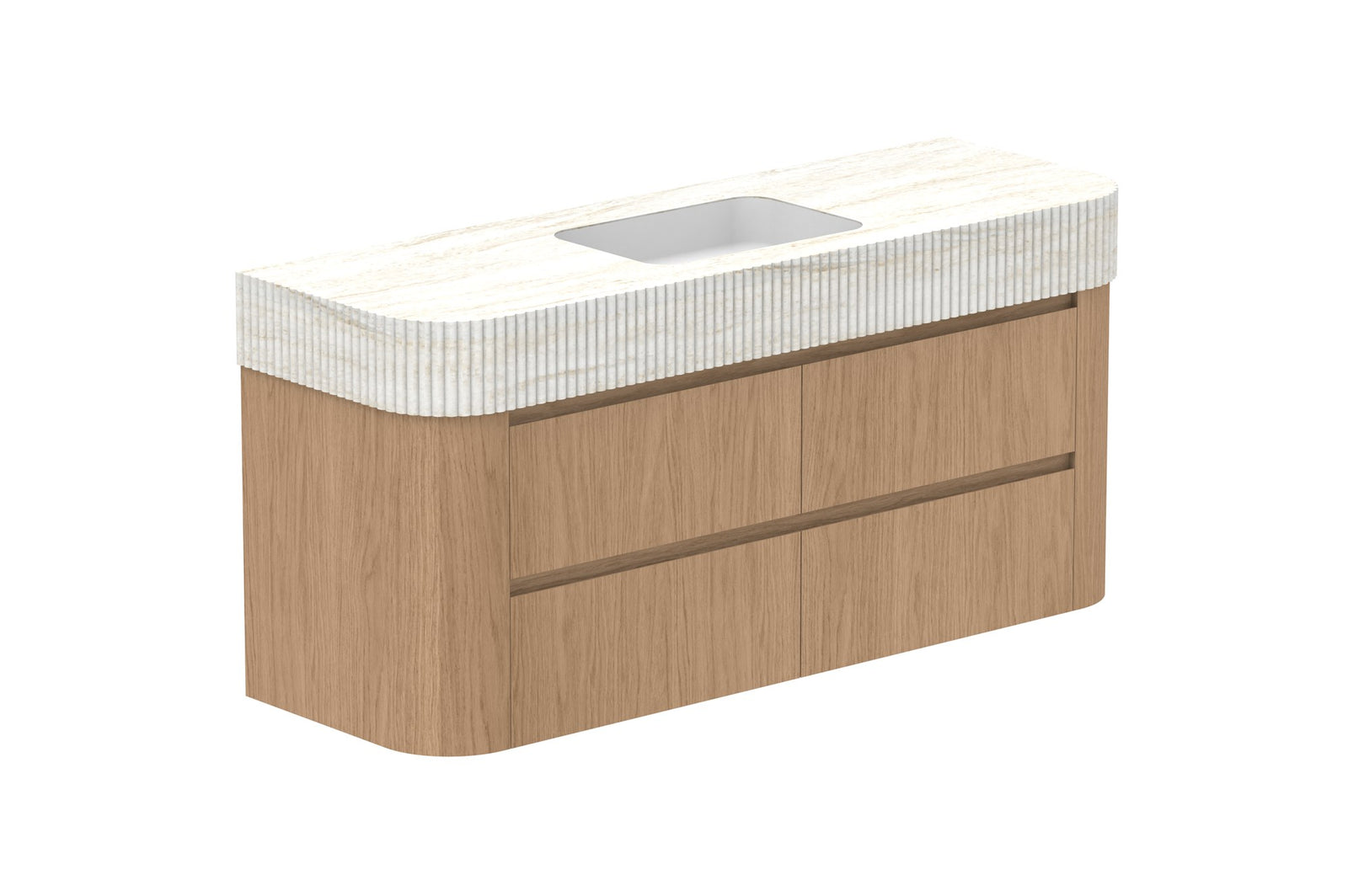 ADP Thea Wall Hung Vanity 1500mm centre bowl in Boston Oak, Imperial top