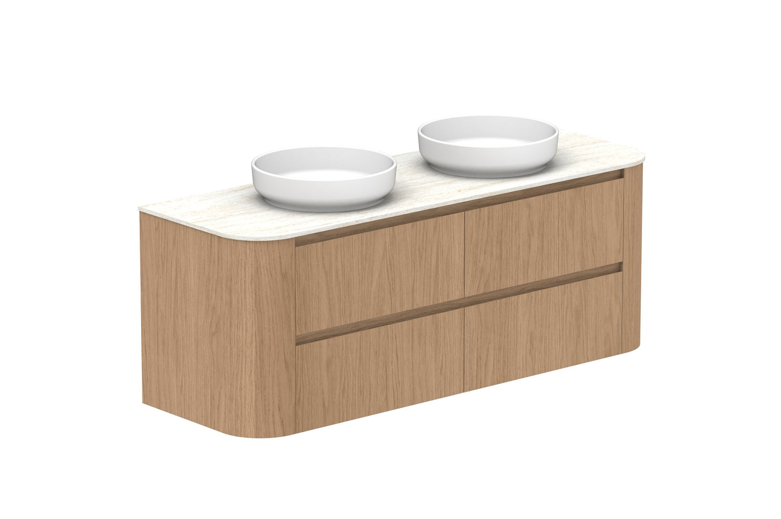 ADP Thea Wall Hung Vanity 1500mm double bowl in Boston Oak