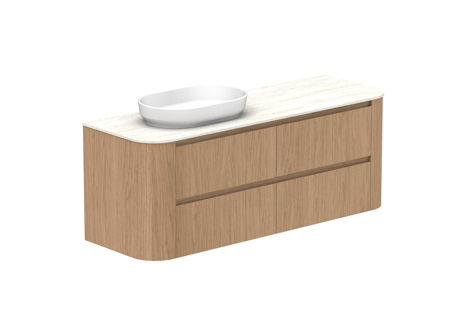 ADP Thea Wall Hung Vanity 1500mm left offset bowl in Boston Oak