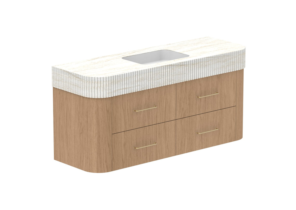 ADP Thea Wall Hung Vanity 1500mm centre bowl in Boston Oak, Imperial top