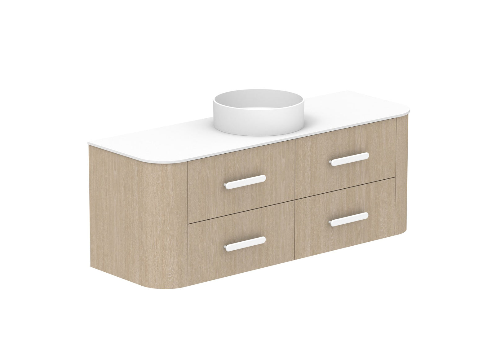 ADP Thea Wall Hung Vanity 1500mm centre bowl in Coastal Oak