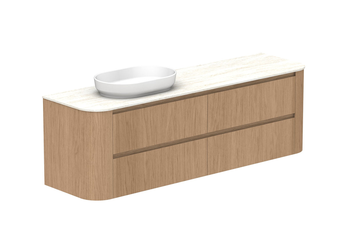 ADP Thea Wall Hung Vanity 1800mm left offset bowl in Boston Oak