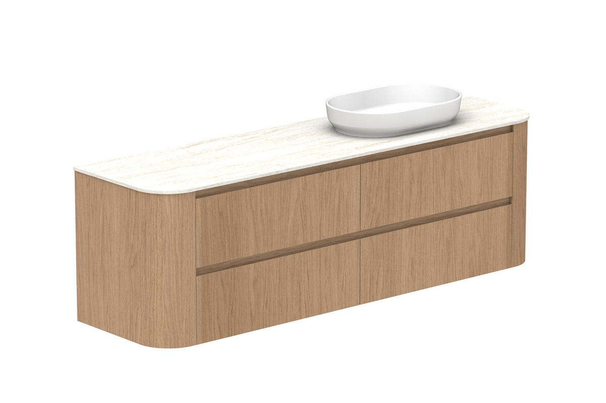 ADP Thea Wall Hung Vanity 1800mm right offset bowl in Boston Oak