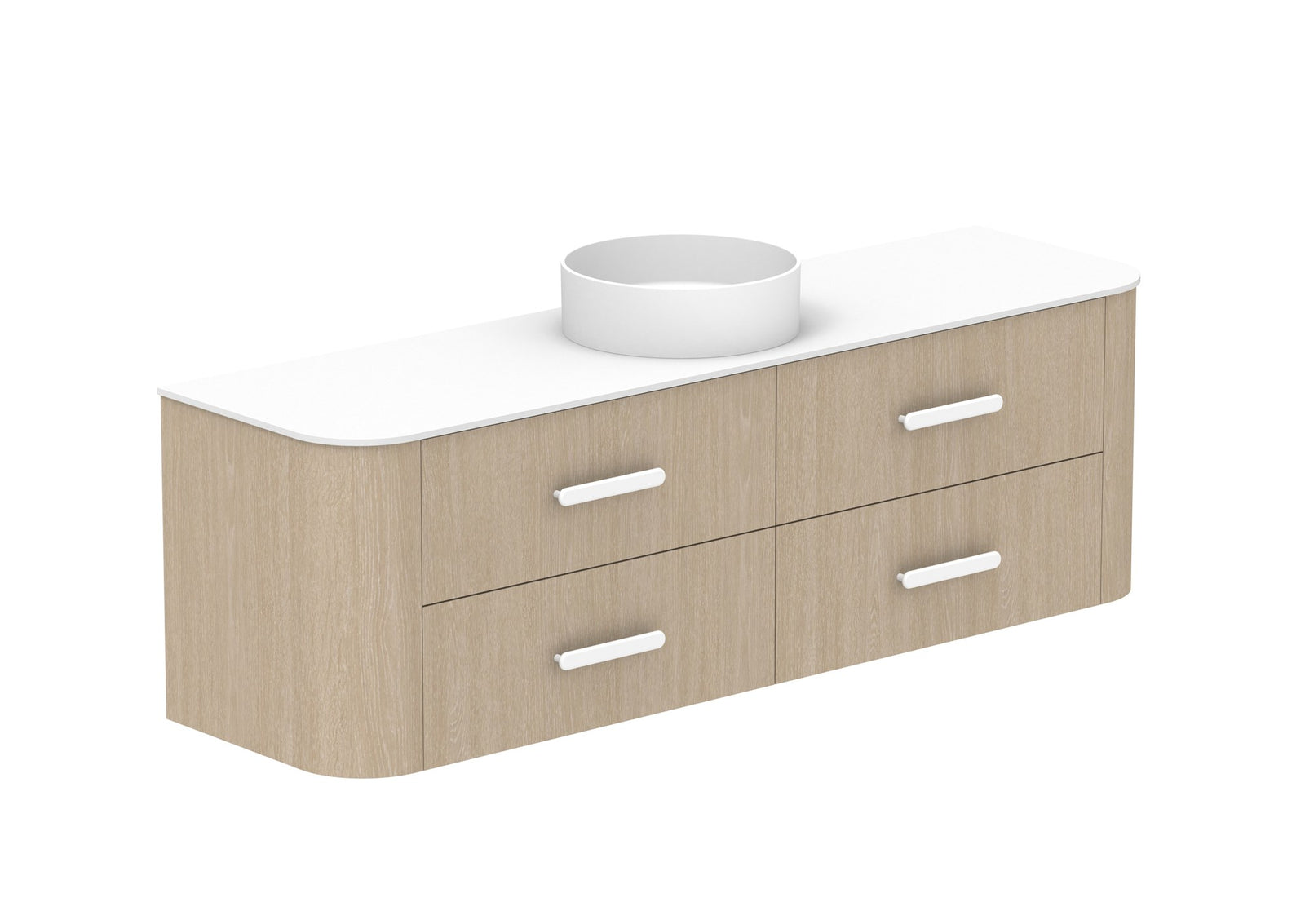 ADP Thea Wall Hung Vanity 1800mm centre bowl in Coastal Oak