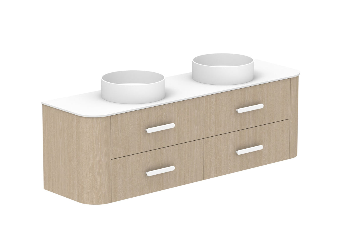 ADP Thea Wall Hung Vanity 1800mm double bowl in Coastal Oak