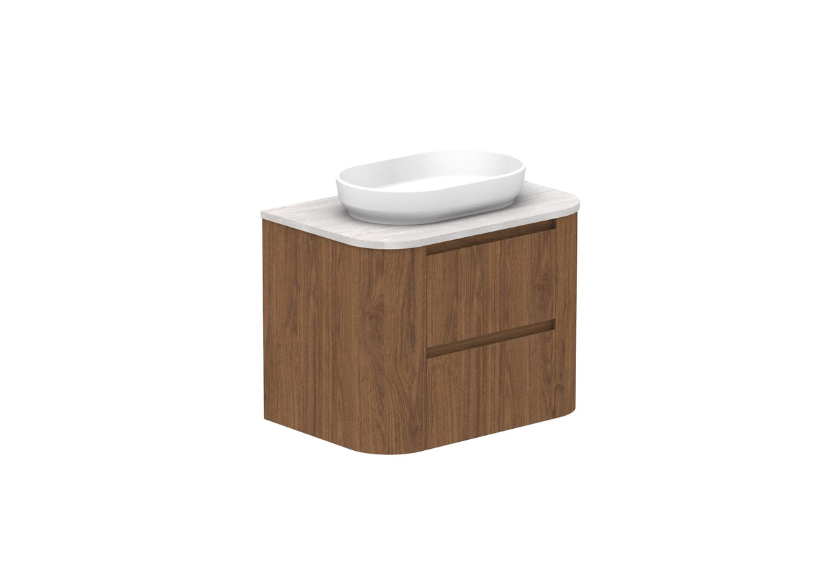 ADP Thea Wall Hung Vanity 750mm centre bowl in Florentine Walnut
