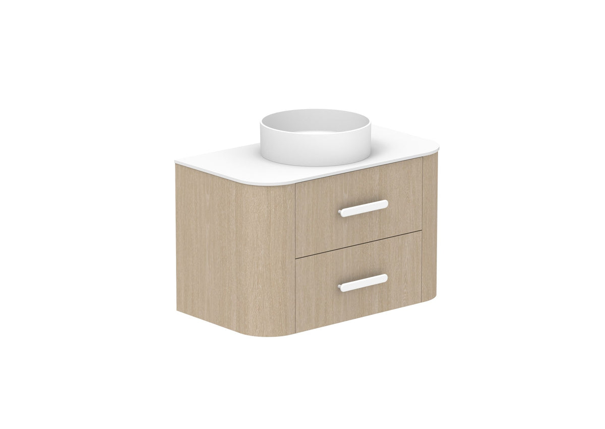 ADP Thea Wall Hung Vanity 900mm centre bowl in Coastal Oak