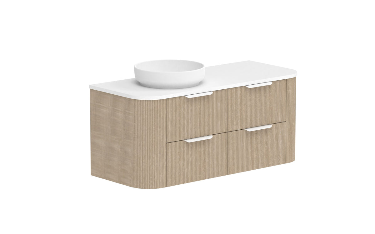 ADP Thirroul Wall Hung Vanity 1200mm left offset bowl in Coastal Oak