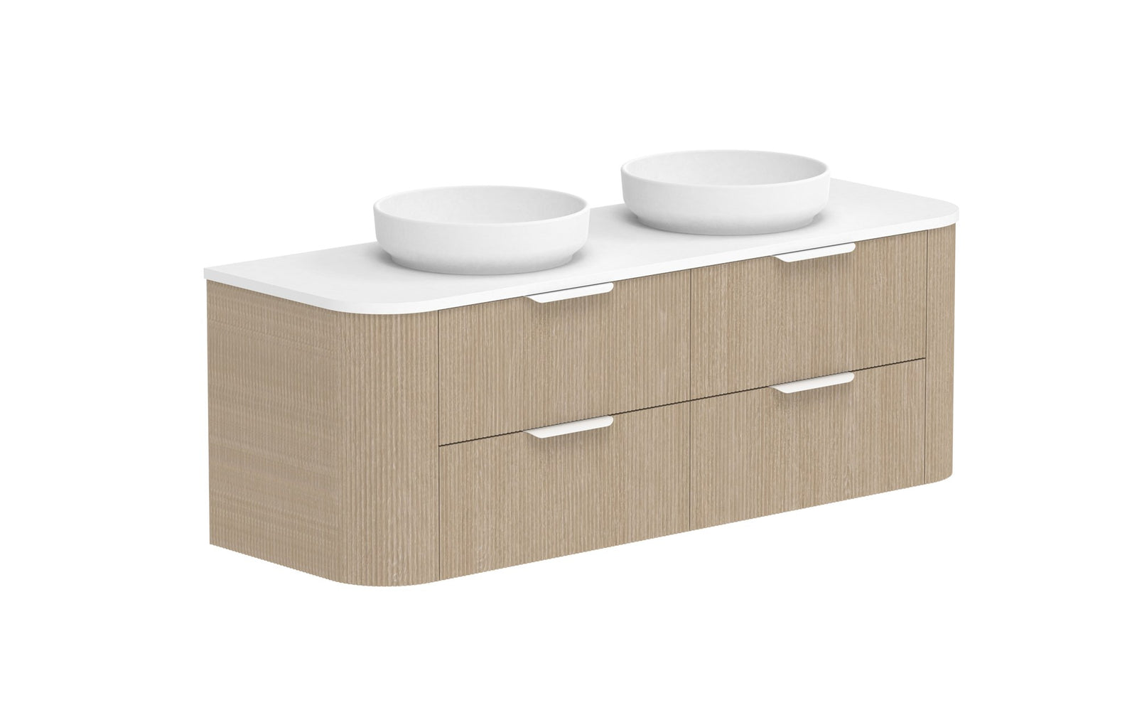 ADP Thirroul Wall Hung Vanity 1500mm double bowl in Coastal Oak