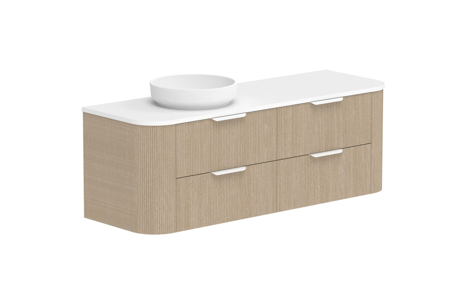ADP Thirroul Wall Hung Vanity 1500mm left offset bowl in Coastal Oak