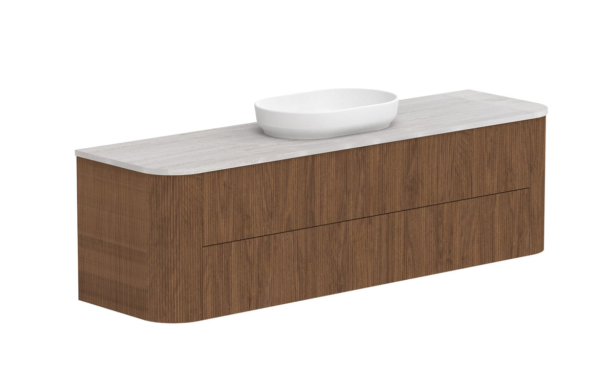 ADP Thirroul Wall Hung Vanity 1800mm centre bowl in Florentine Walnut
