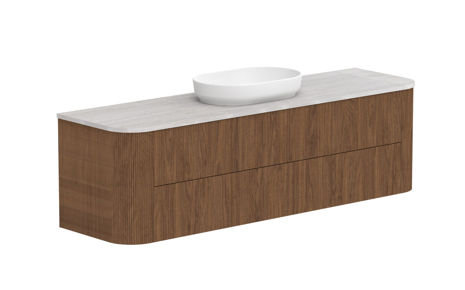 ADP Thirroul Wall Hung Vanity 1800mm centre bowl in Florentine Walnut