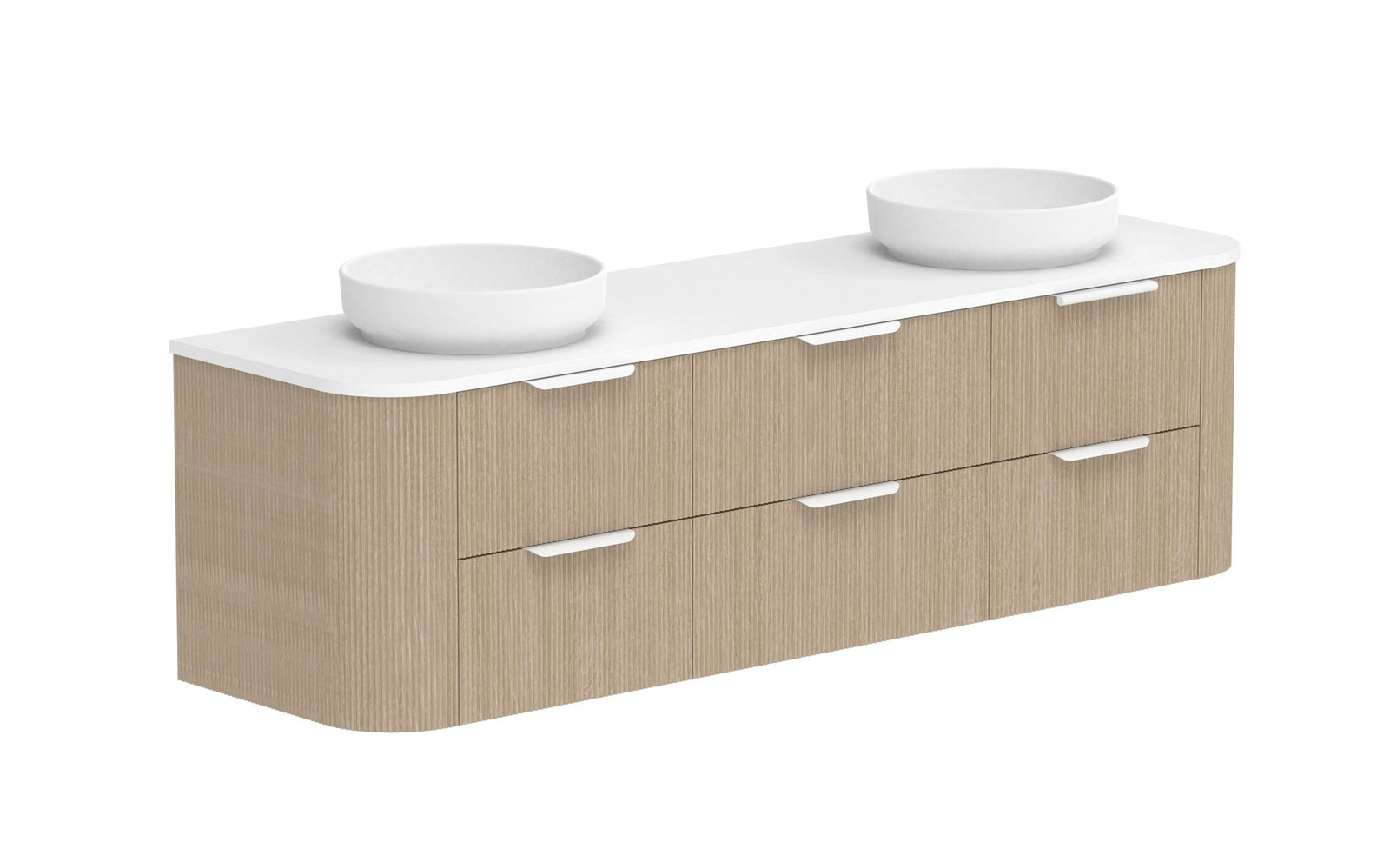 ADP Thirroul Wall Hung Vanity 1800mm double bowl in Coastal Oak