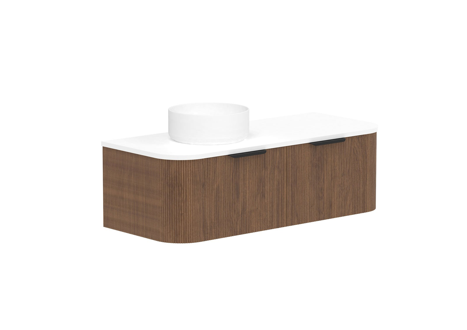 ADP Waverley Wall Hung Vanity 1200mm left offset bowl in Florentine Walnut