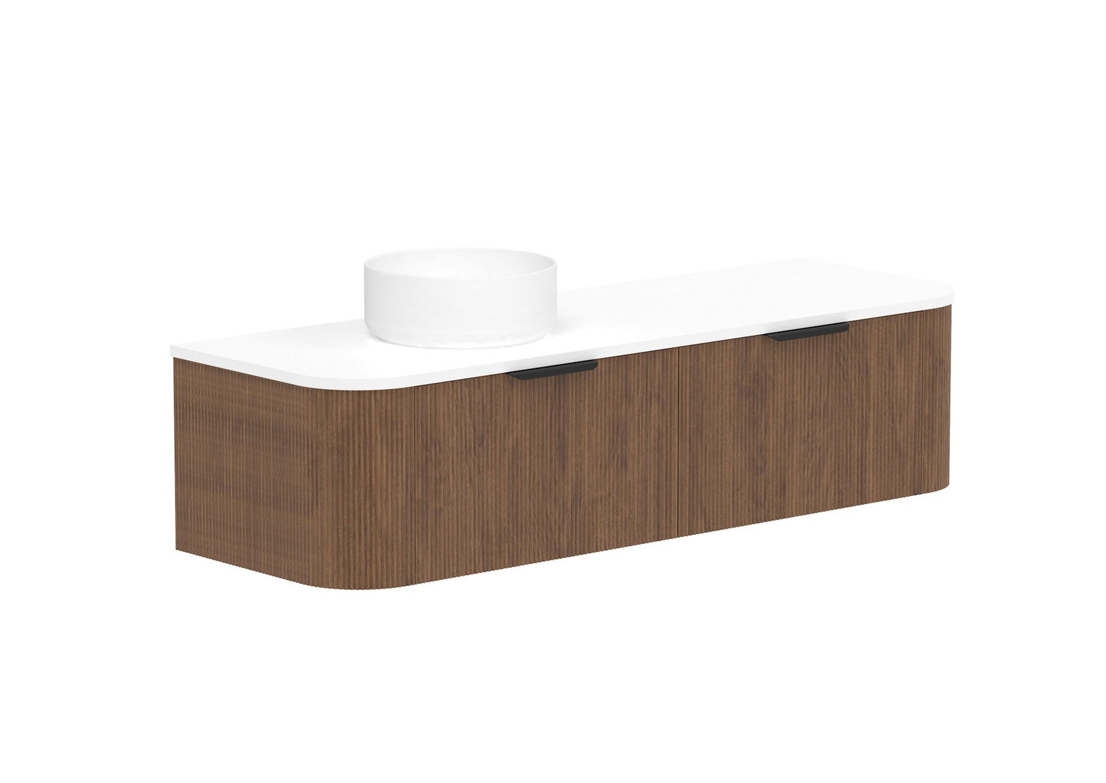ADP Waverley Wall Hung Vanity 1500mm left offset bowl in Florentine Walnut